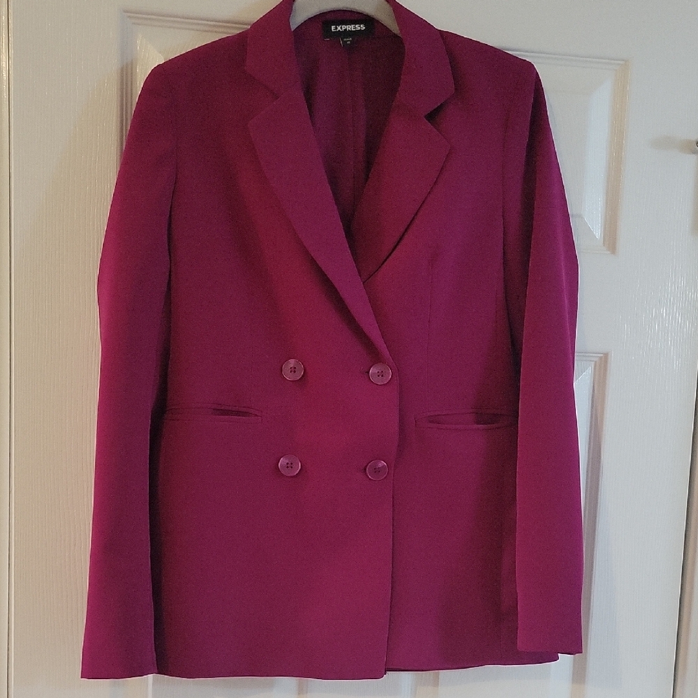Express Women's Fuchsia Double-Breasted Blazer Size XS
